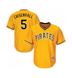 Men's Pittsburgh Pirates #5 Lonnie Chisenhall Replica Gold Alternate Cool Base Baseball Jersey