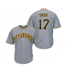 Men's Pittsburgh Pirates #17 JB Shuck Replica Grey Road Cool Base Baseball Jersey