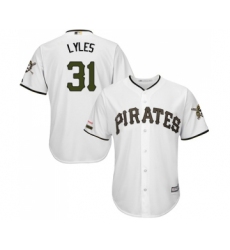 Men's Pittsburgh Pirates #31 Jordan Lyles Replica White Alternate Cool Base Baseball Jersey