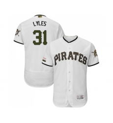 Men's Pittsburgh Pirates #31 Jordan Lyles White Alternate Authentic Collection Flex Base Baseball Jersey