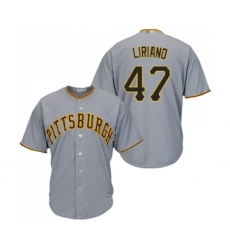 Men's Pittsburgh Pirates #47 Francisco Liriano Replica Grey Road Cool Base Baseball Jersey
