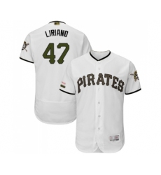 Men's Pittsburgh Pirates #47 Francisco Liriano White Alternate Authentic Collection Flex Base Baseball Jersey
