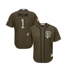 Men's San Francisco Giants #1 Kevin Pillar Authentic Green Salute to Service Baseball Jersey