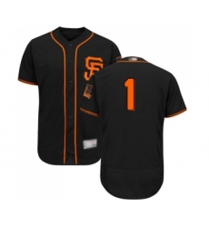 Men's San Francisco Giants #1 Kevin Pillar Black Alternate Flex Base Authentic Collection Baseball Jersey