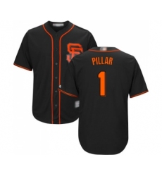 Men's San Francisco Giants #1 Kevin Pillar Replica Black Alternate Cool Base Baseball Jersey