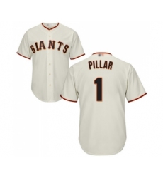 Men's San Francisco Giants #1 Kevin Pillar Replica Cream Home Cool Base Baseball Jersey