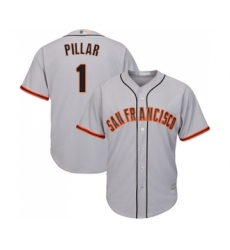 Men's San Francisco Giants #1 Kevin Pillar Replica Grey Road Cool Base Baseball Jersey