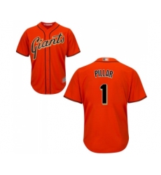 Men's San Francisco Giants #1 Kevin Pillar Replica Orange Alternate Cool Base Baseball Jersey