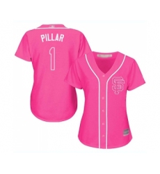 Women's San Francisco Giants #1 Kevin Pillar Replica Pink Fashion Cool Base Baseball Jersey