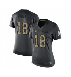 Women's Arizona Cardinals #18 Kevin White Limited Black 2016 Salute to Service Football Jersey