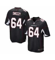 Men's Arizona Cardinals #64 J.R. Sweezy Game Black Alternate Football Jersey