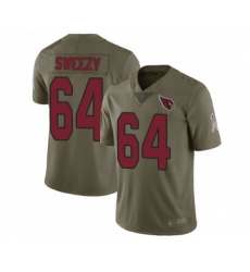 Men's Arizona Cardinals #64 J.R. Sweezy Limited Olive 2017 Salute to Service Football Jersey