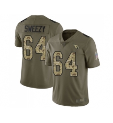 Youth Arizona Cardinals #64 J.R. Sweezy Limited Olive Camo 2017 Salute to Service Football Jersey