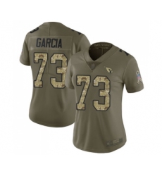 Women's Arizona Cardinals #73 Max Garcia Limited Olive Camo 2017 Salute to Service Football Jersey
