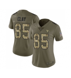 Women's Arizona Cardinals #85 Charles Clay Limited Olive Camo 2017 Salute to Service Football Jersey