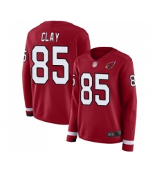 Women's Arizona Cardinals #85 Charles Clay Limited Red Therma Long Sleeve Football Jersey