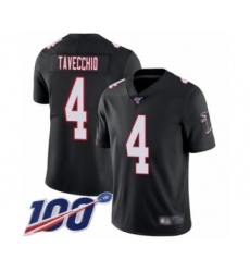 Men's Atlanta Falcons #4 Giorgio Tavecchio Black Alternate Vapor Untouchable Limited Player 100th Season Football Jersey