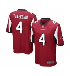 Men's Atlanta Falcons #4 Giorgio Tavecchio Game Red Team Color Football Jersey