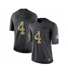 Men's Atlanta Falcons #4 Giorgio Tavecchio Limited Black 2016 Salute to Service Football Jersey