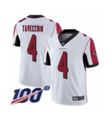Men's Atlanta Falcons #4 Giorgio Tavecchio White Vapor Untouchable Limited Player 100th Season Football Jersey