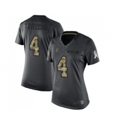 Women's Atlanta Falcons #4 Giorgio Tavecchio Limited Black 2016 Salute to Service Football Jersey