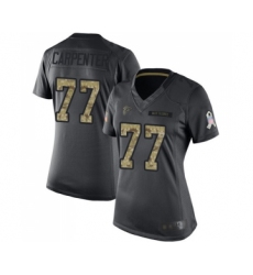 Women's Atlanta Falcons #77 James Carpenter Limited Black 2016 Salute to Service Football Jersey