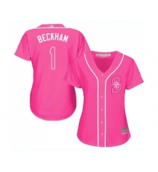 Women's Seattle Mariners #1 Tim Beckham Replica Pink Fashion Cool Base Baseball Jersey