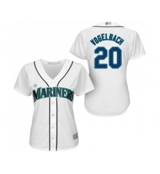 Women's Seattle Mariners #20 Dan Vogelbach Replica White Home Cool Base Baseball Jersey