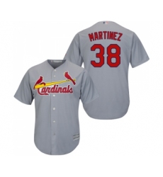 Men's St. Louis Cardinals #38 Jose Martinez Replica Grey Road Cool Base Baseball Jersey