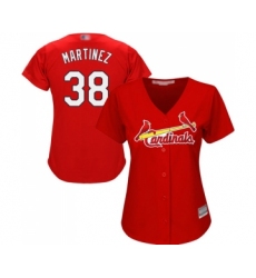 Women's St. Louis Cardinals #38 Jose Martinez Replica Red Alternate Cool Base Baseball Jersey