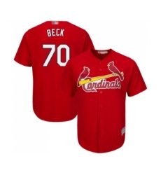 Men's St. Louis Cardinals #70 Chris Beck Replica Red Cool Base Baseball Jersey