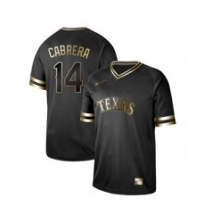 Men's Texas Rangers #14 Asdrubal Cabrera Authentic Black Gold Fashion Baseball Jersey