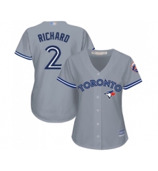 Women's Toronto Blue Jays #2 Clayton Richard Replica Grey Road Baseball Jersey
