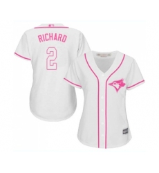 Women's Toronto Blue Jays #2 Clayton Richard Replica White Fashion Cool Base Baseball Jersey