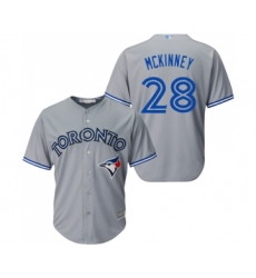 Men's Toronto Blue Jays #28 Billy McKinney Replica Grey Road Baseball Jersey
