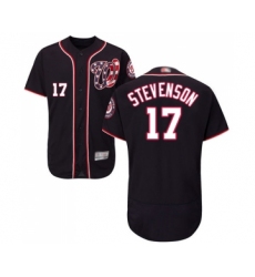 Men's Washington Nationals #17 Andrew Stevenson Navy Blue Alternate Flex Base Authentic Collection Baseball Jersey