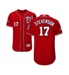 Men's Washington Nationals #17 Andrew Stevenson Red Alternate Flex Base Authentic Collection 2019 World Series Bound Baseball Jersey
