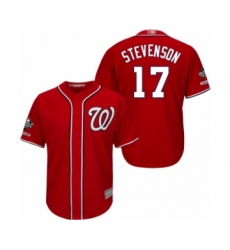 Youth Washington Nationals #17 Andrew Stevenson Authentic Red Alternate 1 Cool Base 2019 World Series Champions Baseball Jersey
