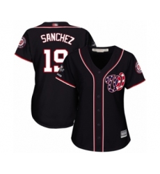 Women's Washington Nationals #19 Anibal Sanchez Authentic Navy Blue Alternate 2 Cool Base 2019 World Series Champions Baseball Jersey