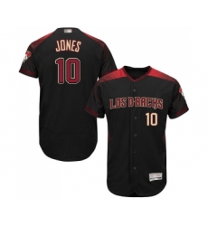 Men's Arizona Diamondbacks #10 Adam Jones Black Alternate Authentic Collection Flex Base Baseball Jersey