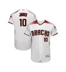 Men's Arizona Diamondbacks #10 Adam Jones White Home Authentic Collection Flex Base Baseball Jersey