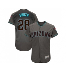 Men's Arizona Diamondbacks #28 Steven Souza Gray Teal Alternate Authentic Collection Flex Base Baseball Jersey