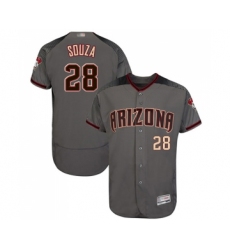 Men's Arizona Diamondbacks #28 Steven Souza Grey Road Authentic Collection Flex Base Baseball Jersey