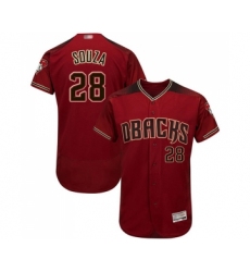 Men's Arizona Diamondbacks #28 Steven Souza Red Alternate Authentic Collection Flex Base Baseball Jersey