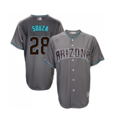 Men's Arizona Diamondbacks #28 Steven Souza Replica Gray Turquoise Cool Base Baseball Jersey