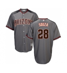 Men's Arizona Diamondbacks #28 Steven Souza Replica Grey Road Cool Base Baseball Jersey