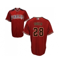 Men's Arizona Diamondbacks #28 Steven Souza Replica Red Brick Alternate Cool Base Baseball Jersey