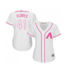 Women's Arizona Diamondbacks #41 Wilmer Flores Replica White Fashion Baseball Jersey