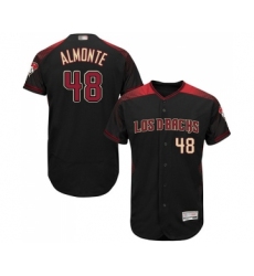 Men's Arizona Diamondbacks #48 Abraham Almonte Black Alternate Authentic Collection Flex Base Baseball Jersey