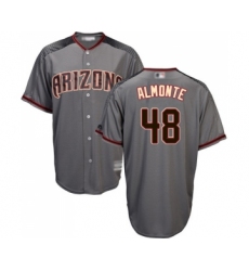Men's Arizona Diamondbacks #48 Abraham Almonte Replica Grey Road Cool Base Baseball Jersey